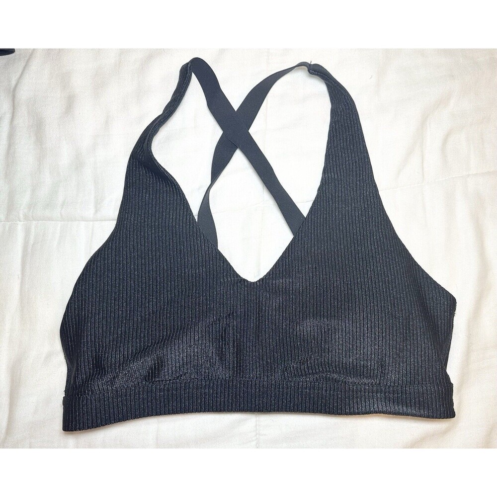 AERIE Offline Shiny Ribbed Stretch Medium Support Sports Bra‎ SIZE MEDIUM